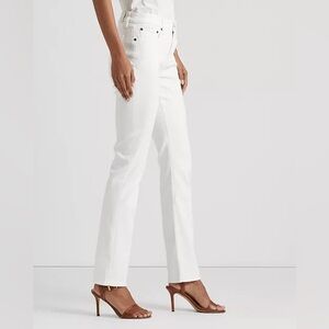 NWT Ralph Lauren Women’s Mid Rise Stretch Straight Leg Jeans White $125 26 x 32